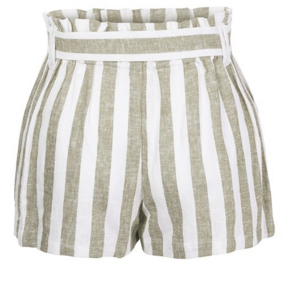 ✨RESTOCKED✨Khaki striped linen shorts - Picture 8 of 8
